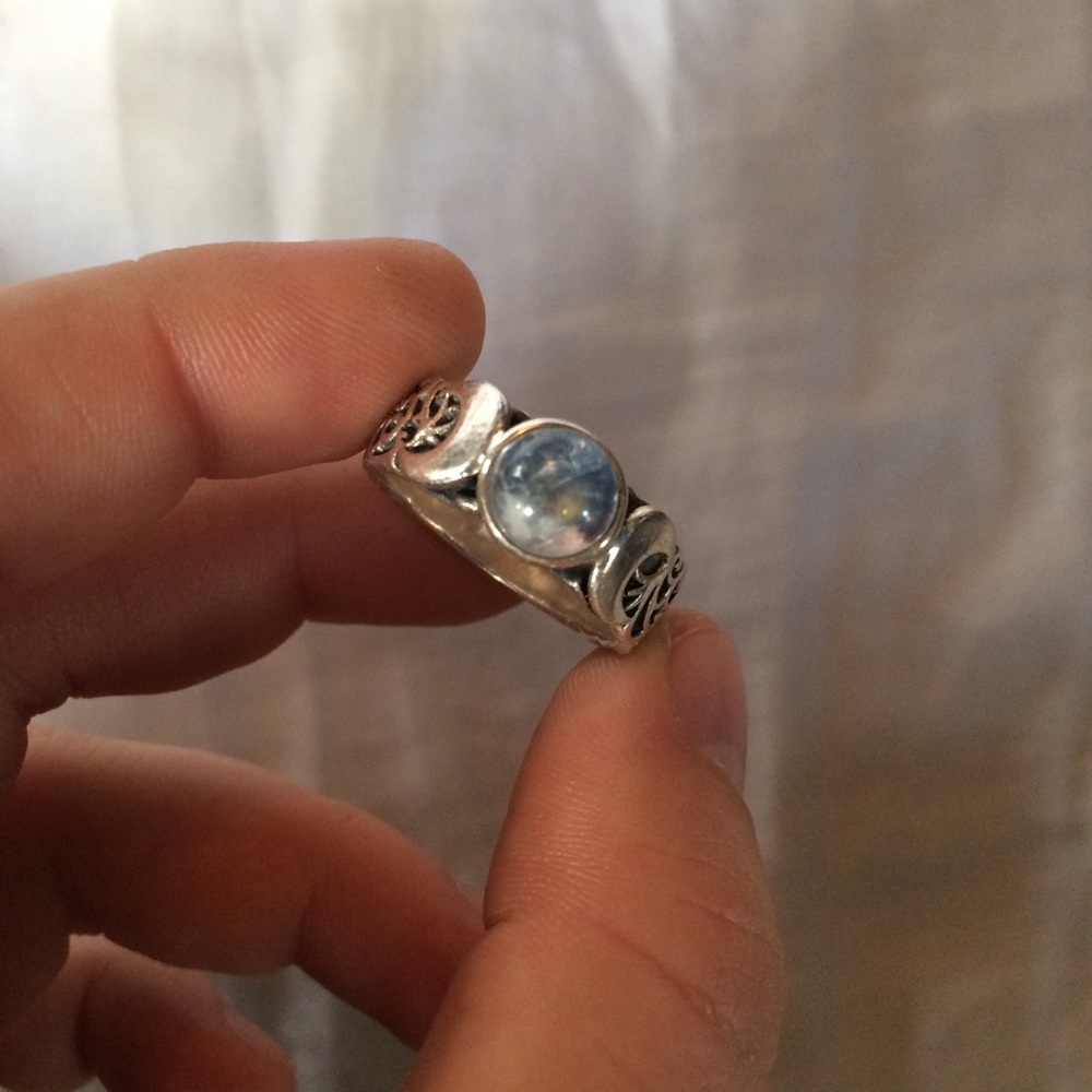 Celtic Boho Sterling Silver Moonstone Ring